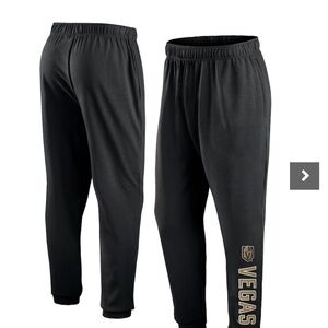 NWT XXL Men's Fanatics Black Vegas Golden Knights Chop Block Fleece Sweatpants